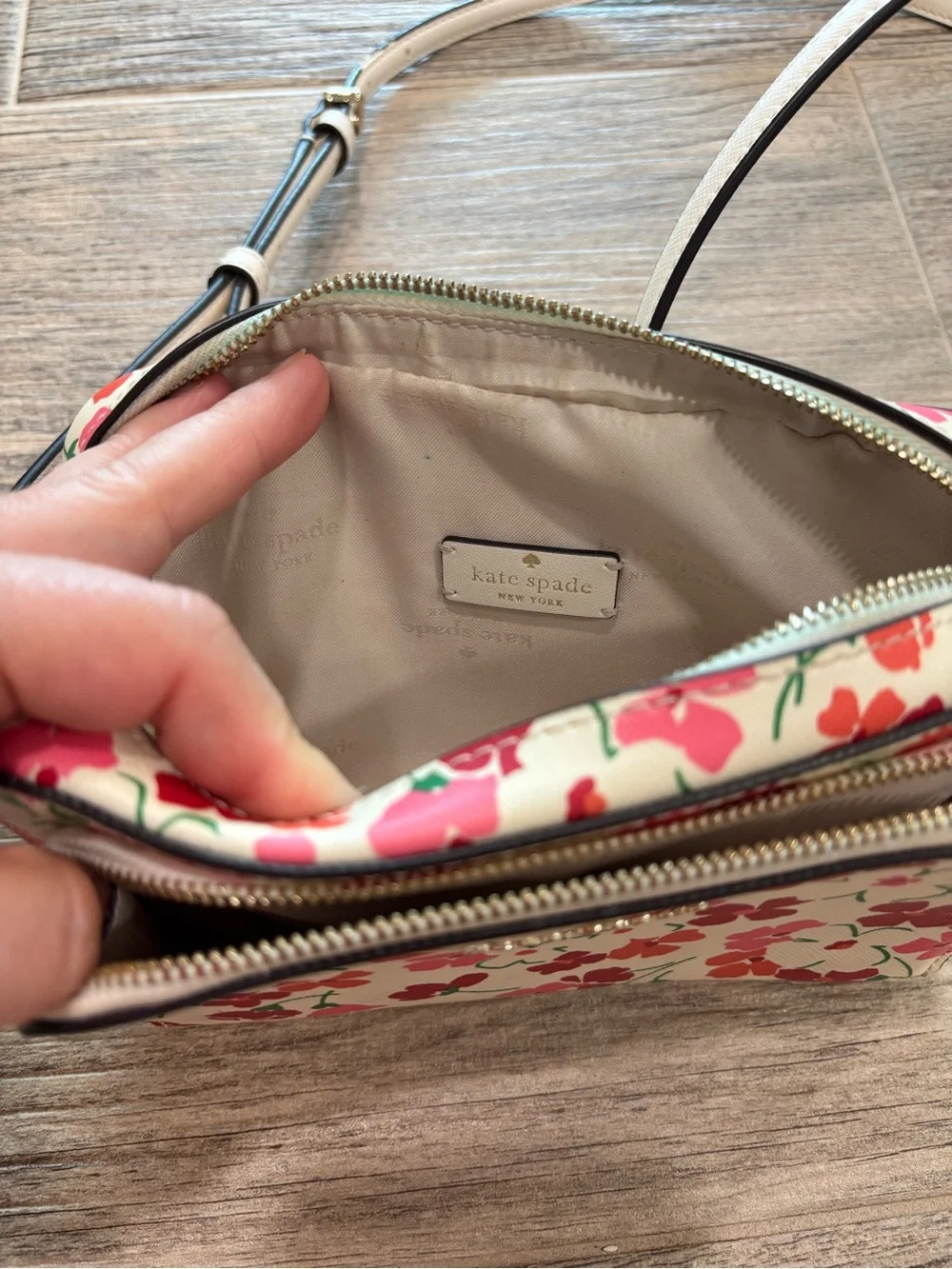 Kate Spade KG471 Staci Sunny Floral Dual Zip Around Crossbody Pink Multi